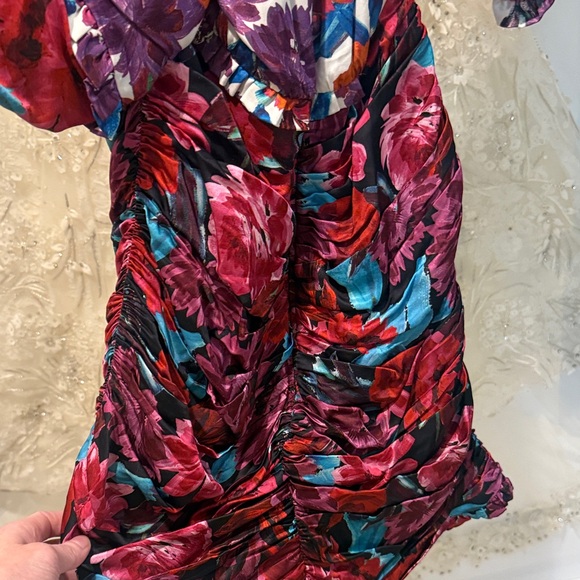 For Love And Lemons Cassandra V-Deck Floral Mini Dress - Picture 11 of 14